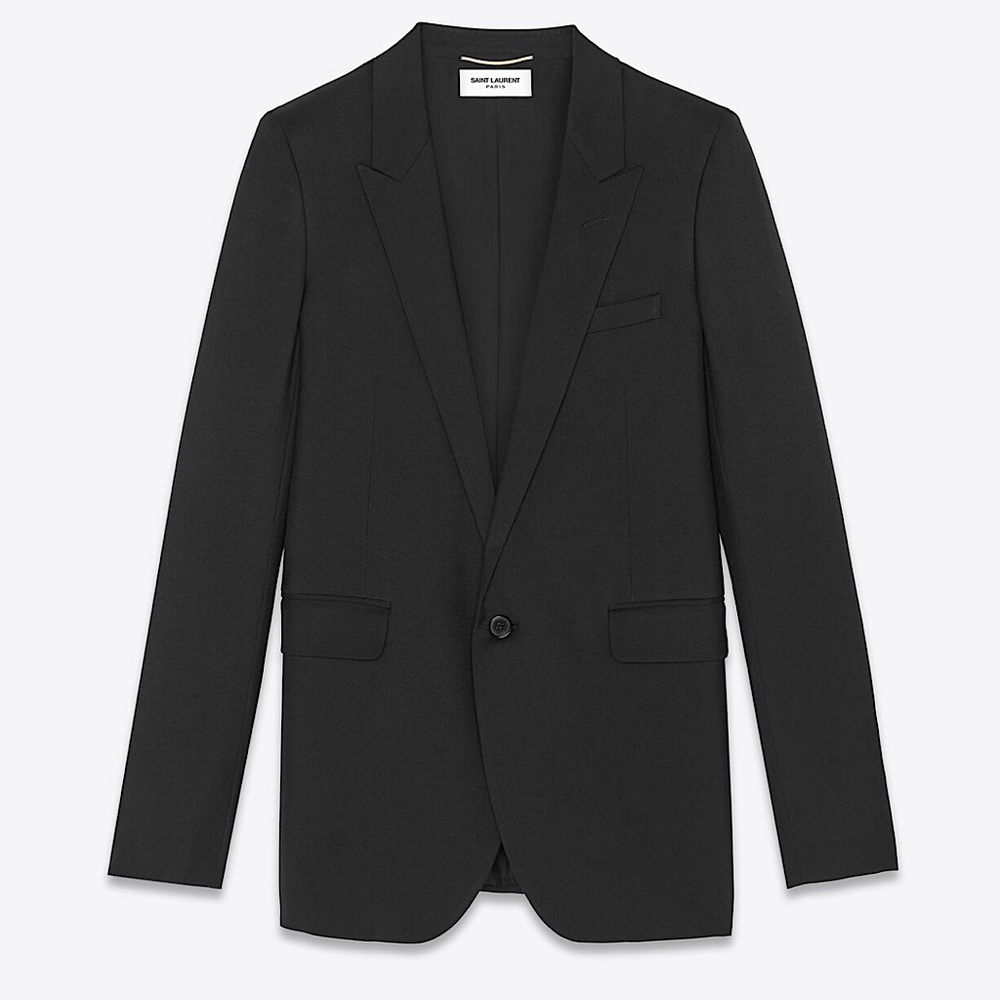 SINGLE-BREASTED TUBE JACKET IN GABARDINE SAINT LAURENT